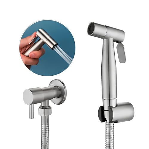 Ducha Higiênica 1/4 Volta Luxo Gatilho Aço Inoxidável 304 Diversas Cores - Brinovar (Prata)