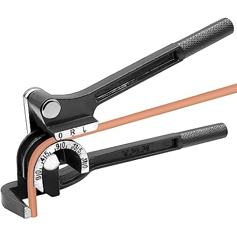 Eoppen Tube Bender 1/4inch 5/16inch and 3/8inch 180 Degree 3-in-1 Manual Tubing Bender for Copper, Brass, Aluminum and Thin Steel Pipes (Black) Cover