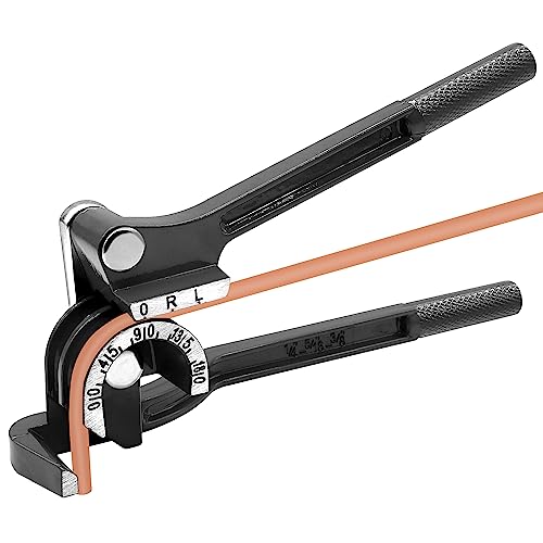 mxuteuk Macchina piegatrice per tubi 1/4 pollici 5/16 pollici e 3/8 pollici 3 in 1 piegatrice per rame, ottone, alluminio e tubi in acciaio sottili (nero)