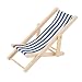 1/12 Dollhouse Miniature Foldable Beach Deck Chair Chaise Longue Furniture Blue White Stripe