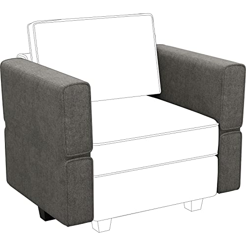 Belffin Fabric Modular Sectional Sofa Armrest Backrest Module Couch Side Sectional Part Armrest/Backrest (Set of 2) Light Grey Armrest/Backrest Grey