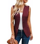 GARCE KARIN Womens Casual Button Down Sleeveless Vest Blazers Lined V Neck Business Jacket Waistc...