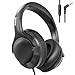 MIDOLA Over-Ear Wired Headphones Decent Sound (Acceptable) with Built-in Microphone, Lightweight Adjustable Foldable, 40 inch Aux 3.5mm Jack Cord for Laptop PC iPad Black