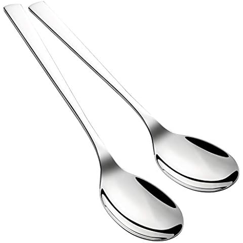 KEAWELL Premium Serving Spoon Set, 18/10 Stainless Steel Large Serving Spoon Tabletop Flatware Serving Utensil Buffet Banquet Serving Tablespoons(pack in 2), Mirror-Polished, Buffet Serving set Cover