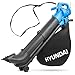 Hyundai 3000W Leaf Blower, Garden Vacuum & Mulcher, 45L Bag, 12m Cable, Variable Airspeed 62–170mph, Lightweight Electric Garden Tool – Blue