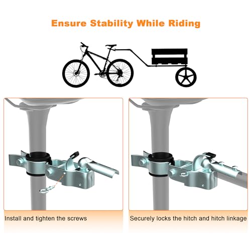 image for NICEDACK Trailer Hitch for Bicycle, Cargo Trailer Coupling, Durable St