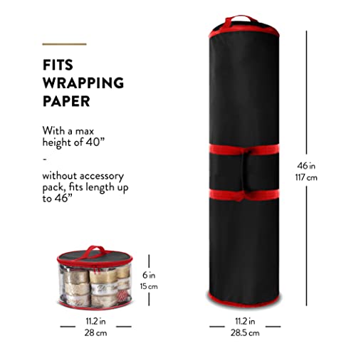 image for ZOBER Premium Christmas Wrapping Paper Storage Bag - Fits 20 Rolls & R
