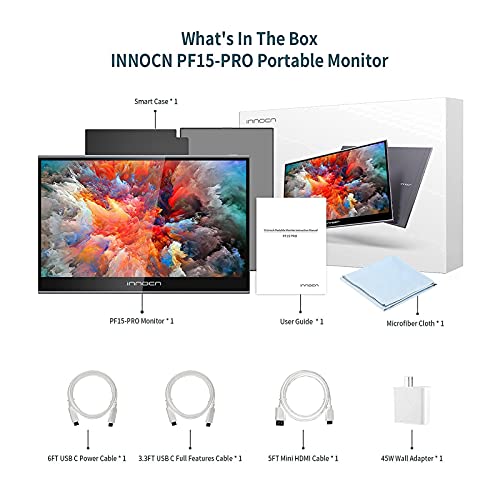 Image of INNOCN Portable Monitor Touchscreen for Laptop 15.6 inch FHD 1080P HDMI External Display USB C Travel Second Monitor for MacBook Windows Tablets Android Chrome PS4 Switch Mini PC, 1500:1, 100% sRGB