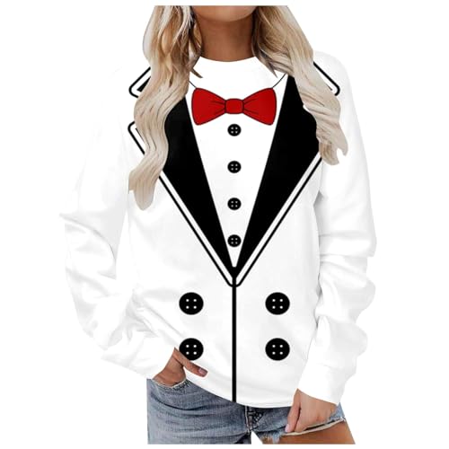 Sweatshirt femme Noël blanc en polaire douce M idéal pour vos soirées au coin du feu