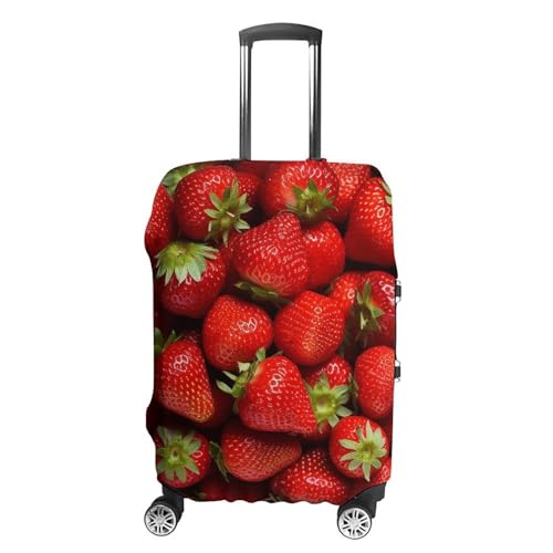 Strawberries in Bowl Travel Luggage Cover Anti-scratch Suitcase Cover Elastic Suitcase Protective Cover Fits 19-32 Inch Luggage M