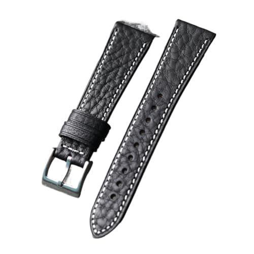 Bracelet en cuir véritable 21mm doux avec barrettes à dégagement rapide