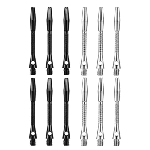 HRLORK 12 Packs Darts Shafts Darts Stems 45MM Aluminium Shafts Multiple Metal Stems Professional Darts Accessories 2BA Shaft