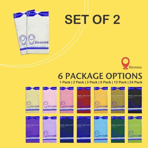 Hereisa Premium White Plastic Table Cloth Disposable (2 Pack) Round Tablecloth (84In) Party Table Cloths Disposable thumb #2