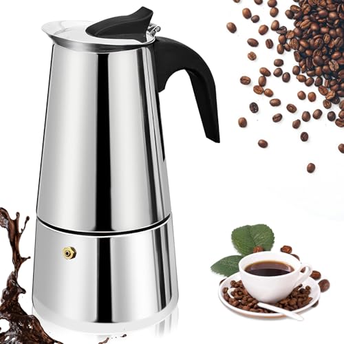 Palmcee Moka Pot Espresso Maker, 600ML Stovetop Coffee Makers Stainless Steel Coffee Maker Multi-Layer Filtering Coffee Pots for Coffee Lovers Home Office, 12 Italian Cup