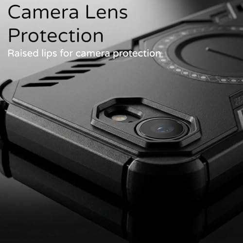 Image of ShieldTech Back Cover Case for Apple iPhone 16e | 360 Protection Mobile Phone Case Mag-Safe | Camera Protection | iPhone 16 e Cover | i Phone 16e - Black TPU+PC