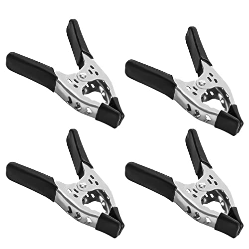 Diymood 4 Packs of Clamp Large Heavy Duty Spring Metal Clamps Heavy Duty Crafts Plastic Backdrop Clips Hand Clamps for Backdrop Stand Photography