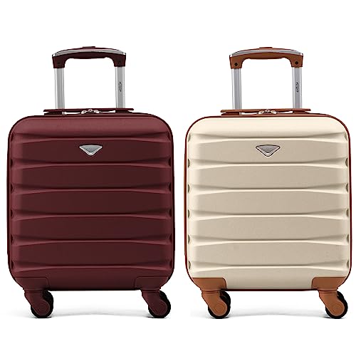 Flight Knight Suitcase Set of 2 Lightweight 4 Wheel ABS Hard Case Carry On Hand Luggage Approved for Over 100 Airlines Including British Airways, easyJet & Maximum Size for Ryanair 40x20x25cm