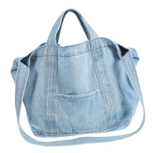 Sac denim bleu clair iplusmile style vintage en toile légère
