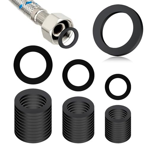 JIANwen 48 Stück Dichtungsringe Set, 12/15/20mm Gummischlauchringe Dichtungsringe für Wasserhahn O-Ring Dichtringe Gummi Schlauch Unterlegscheiben für Brausekopf Wasserhähne Brauseschlauch