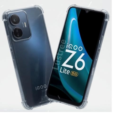 Image of Lustree Compatible with iQOO Z6 LITE 5G Back Cover| Clear + TPU Case with 4 Corner Air Cushion Protection & Camera Protection | Slim& Stylus Cover for iQOO Z6 LITE 5G