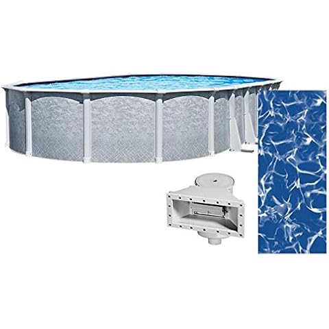 Lake Effect Pools Lifestyle 12' x 24' Oval Above Ground Swimming Pool | 54" Height | Resin Protected Steel Sided Walls | Includes a Sunlight Overlap Pool Liner and Widemouth Skimmer Cover