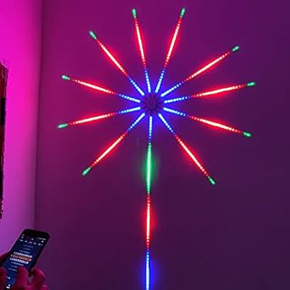 LYEAA USB Sound Activated Meteor Lamp, Fireworks LED Fairy Strip Lights, for Outdoor Indoor Garden Decoration Christmas Home Room Valentine's Day Wedding Party Decoration Lighting