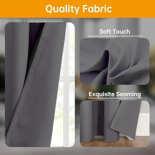 Image of Room Divider Curtains Flexible Ceiling Tracks set Curtain track Ceiling Mount Blackout Curtains for Living Room Bedroom Ceiling Curtain Rod Privacy Divider Panel W15xH7FT Grey Drape&Black rail