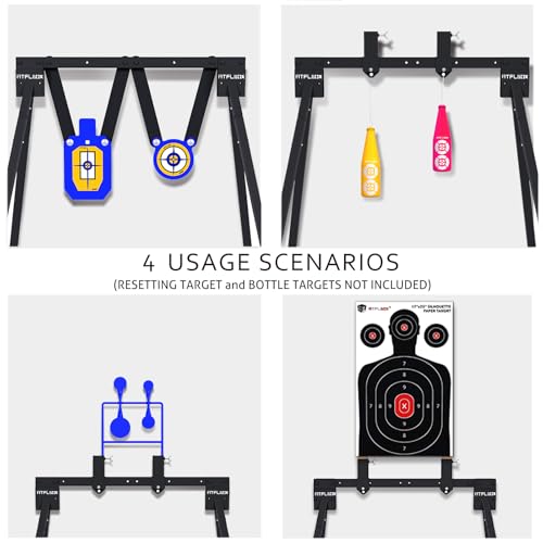 Image of Atflbox AR500 Steel Target for Shooting Stand System Set, 63 Inch Adjustable Height, 3 /8 Inch Thick Silhouette and Gong Targets, 10pcs Paper Targets and Target Holder Expansion Kit