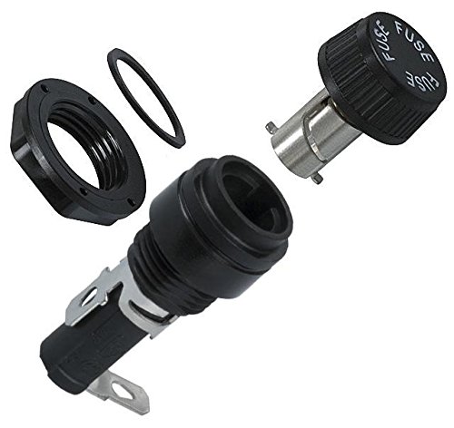 EATON BUSSMANN SERIES BK/HTB-56I-R Fuseholder, Panel Mount, 250V, 20A, 1/4 x 1 1/4", Quick Connect, Screwdriver Cap