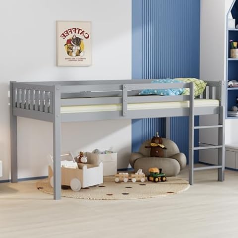 JOYMOR Low Loft Bed Twin Size Cover