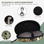 MOLSHINE 3 Pieces Portable Hard Shell Sunglasses Case, Zipper Eyewear Eyeglasses Case with Hook for Women Men Travel Sports