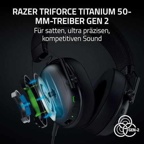 Razer BlackShark V3 - Kabelloses E-Sport-Headset - Triforce 50mm Treiber - Abnehmbares Breitband-Mikrofon - THX Spatial Audio - Wireless 2,4Ghz & Bluetooth - FPS-Profile - PC/Mac | Schwarz