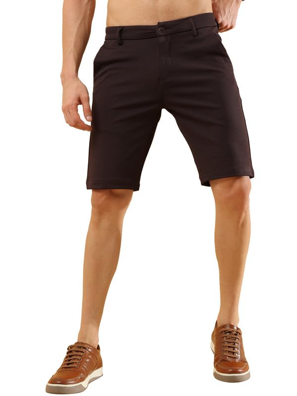 TailoraedgeTailoredge's Mens Lycra Tailored Fit Experience Ultimate Style and Comfort with Mid Rise Power Stretch Cream Shorts. Crafted for a