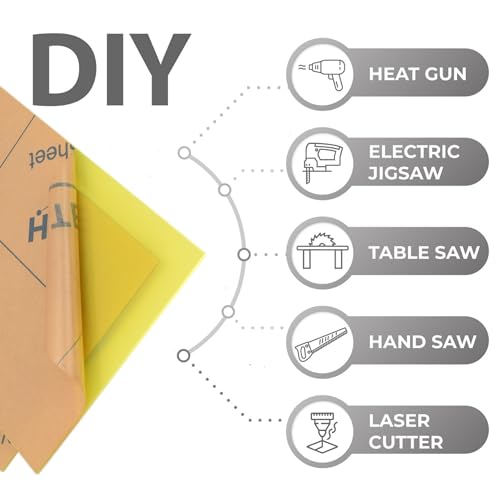 Image of 6 PCS Transparent Fluorescent Yellow Cast Acrylic Sheets 8 inch x 12 inch x 0.118 inch, Plexiglass Plastic Sheet for Laser Cutting, Engraving Signs, DIY Projects.