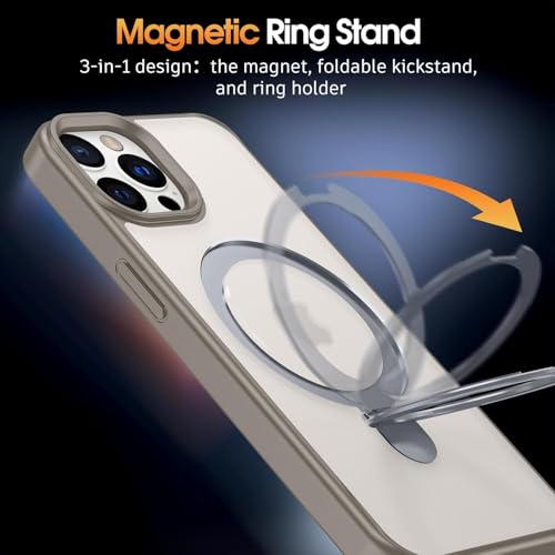 Image of iPhone 12 /12 pro Magsafe Stand Case | Matte Design & 360 Protection | Military-Grade Apple iPhone 12 /12 pro Cover | Ultra Premium - Gray