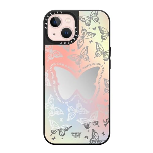 Coque miroir pour iPhone 13 antichoc compatible MagSafe CASETiFY réfléchissante noir
