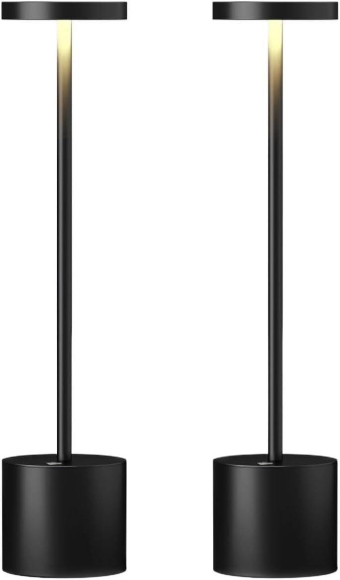 Practical Touch 13.5-Inch Wireless Charging LED Desk Lamp 2-Pack - Dimmable with 3 Lighting Levels, Ideal for Reading, Dining, and Studying in Living Room and Office