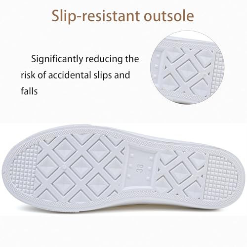 Womens White Canvas Sneakers Lightweight Lace Up Fashion Comfortable Canvas Shoes Low Top Slip On Casual Tennis Walking Shoes Women Footwear3