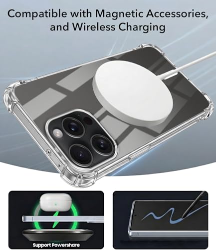 Image of Jkobi Shockproof Crystal-Clear Back Cover for Apple iPhone 15 Pro Max (Magsafe Wireless Support | Drop & Camera Protection | Hard Polycarbonate)