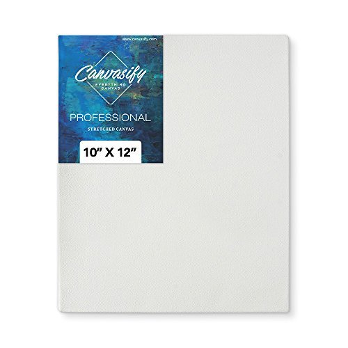 Image of Medium Grain Artist Stretched Canvas 10 inch x 12 inch | Primed Cotton | Suitable for Acrylic, Oil & Alkyd Paints - for Painting, Sketching & Drawing | Pack of 4