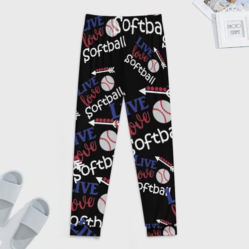 Live Love Softballs Soft Mens Pajama Pants Sleepwear Warm Lounge Sleep PJ Bottoms with Pockets3