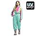 Boland – Retro Skianzug, leuchtet im Schwarzlicht, 80er-Jahre Kostüm für Damen, Apres Ski Party Outfit, Anzug für Faschingskostüme
