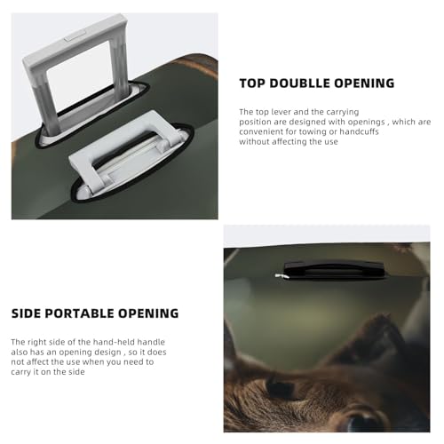 Roe Deer in Jacket Luggage Cover Dustproof Suitcase Cover Elastic Washable Travel Luggage Protector Suitcase Protector Stretch Baggage Protector for 18-32 Inch Luggage Medium4