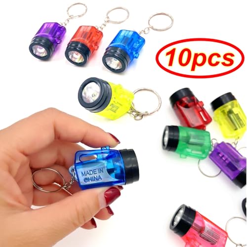 JZK 10 x Mini torch keyring for kids party bag fillers small LED flashlight keychain for party favours gift lightweight handy torch key ring - Image 3