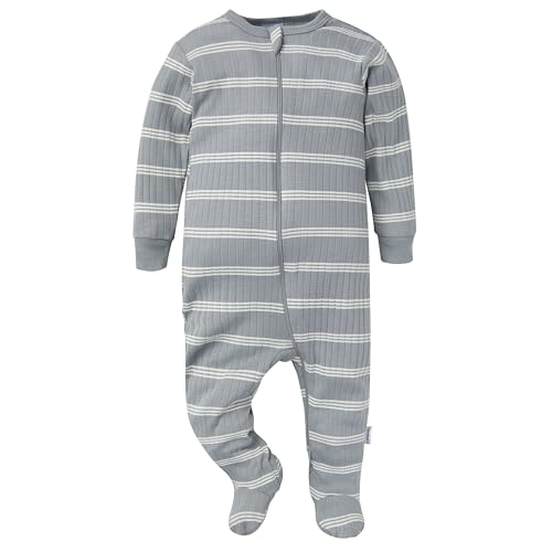 Image of Gerber baby-girls Baby Unisex 2-pack 2-way Zip Textured Sleep 'N Play