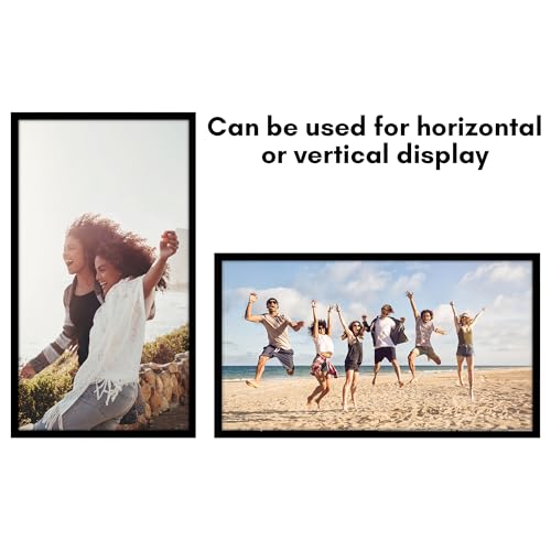 Americanflat 11x20 Picture Frame with Polished Plexiglass - Streamline Collection - Thin Border Picture Frame for Wall Display - Hanging Hardware Included - Black