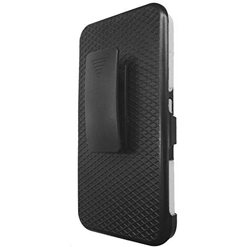 Image of HR Wireless BLU Studio Energy D810L Robust Hybrid with Kickstand Holster Clip - Retail Packaging - Black(PC) /White (Silicone)