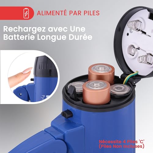 Mégaphone porte-voix compact à batterie Pyle bleu avec micro sirène