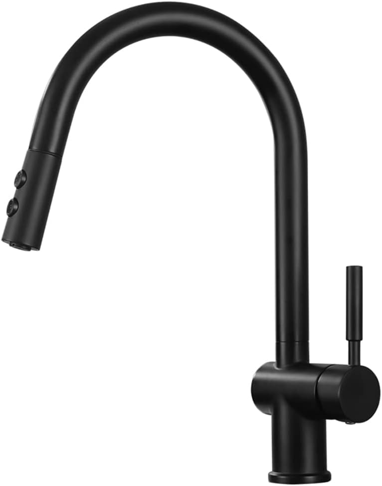 Robinet commercial en laiton noir pour eau chaude et froide mitigeur d'évier de cuisine