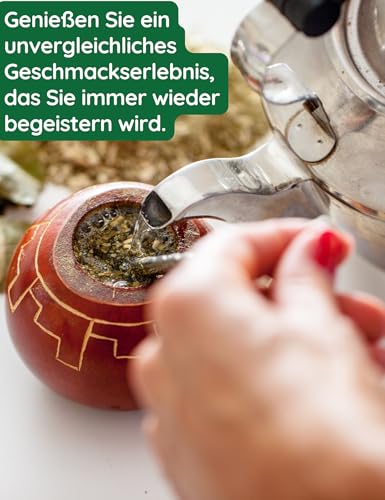 BIO Mate Tee | Mateblätter pur frisch & grün fair | Matetee aus Mateblättern | Schonend getrocknet | Aromatisch | Ideal für heiße und kalte Tees | Premium Qualität | OmVeda (200g)